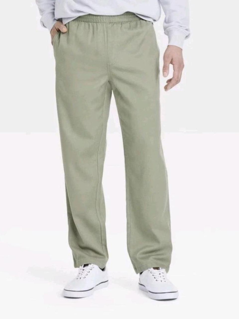Goodfellow & Co. Mens Pull On Vacay Straight Leg Trousers Green S NWT
